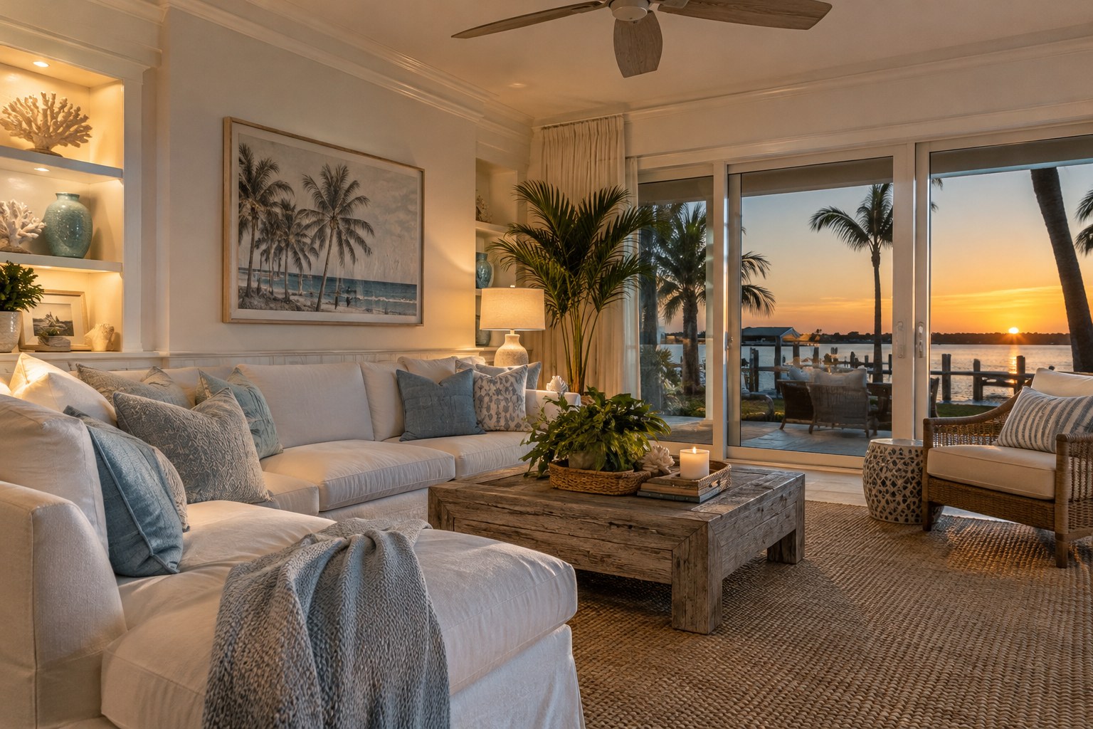 A cozy living room, illustrative